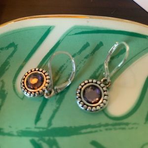 Purple lever back earrings